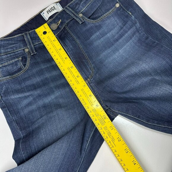 Paige High Rise Bell Canyon Women's Size 27 Dark Wash Flared Denim 34" Inseam - Picture 9 of 11